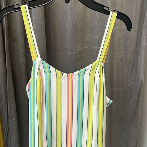 Authentic Versace Candy Stripe Dress Pastel Multicolor Fit & Flare Sz 24 IT 38 - Picture 2 of 8